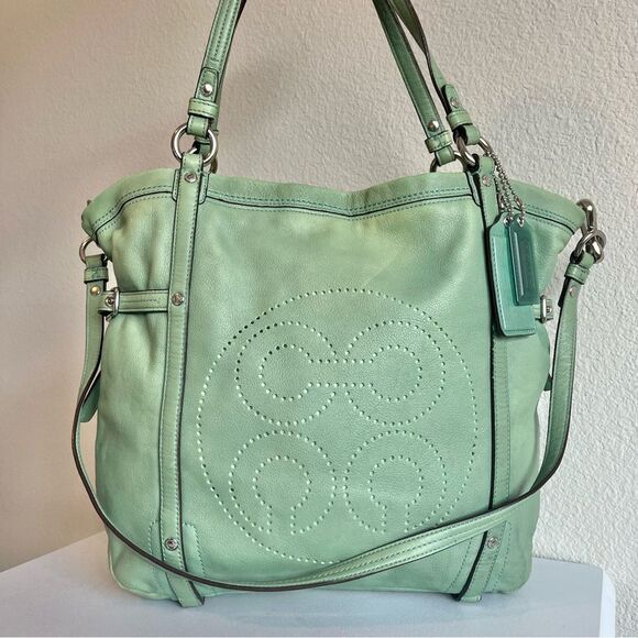COACH Audrey Andie Emerald Cyan Collette Tote Shoulder Bag 17064